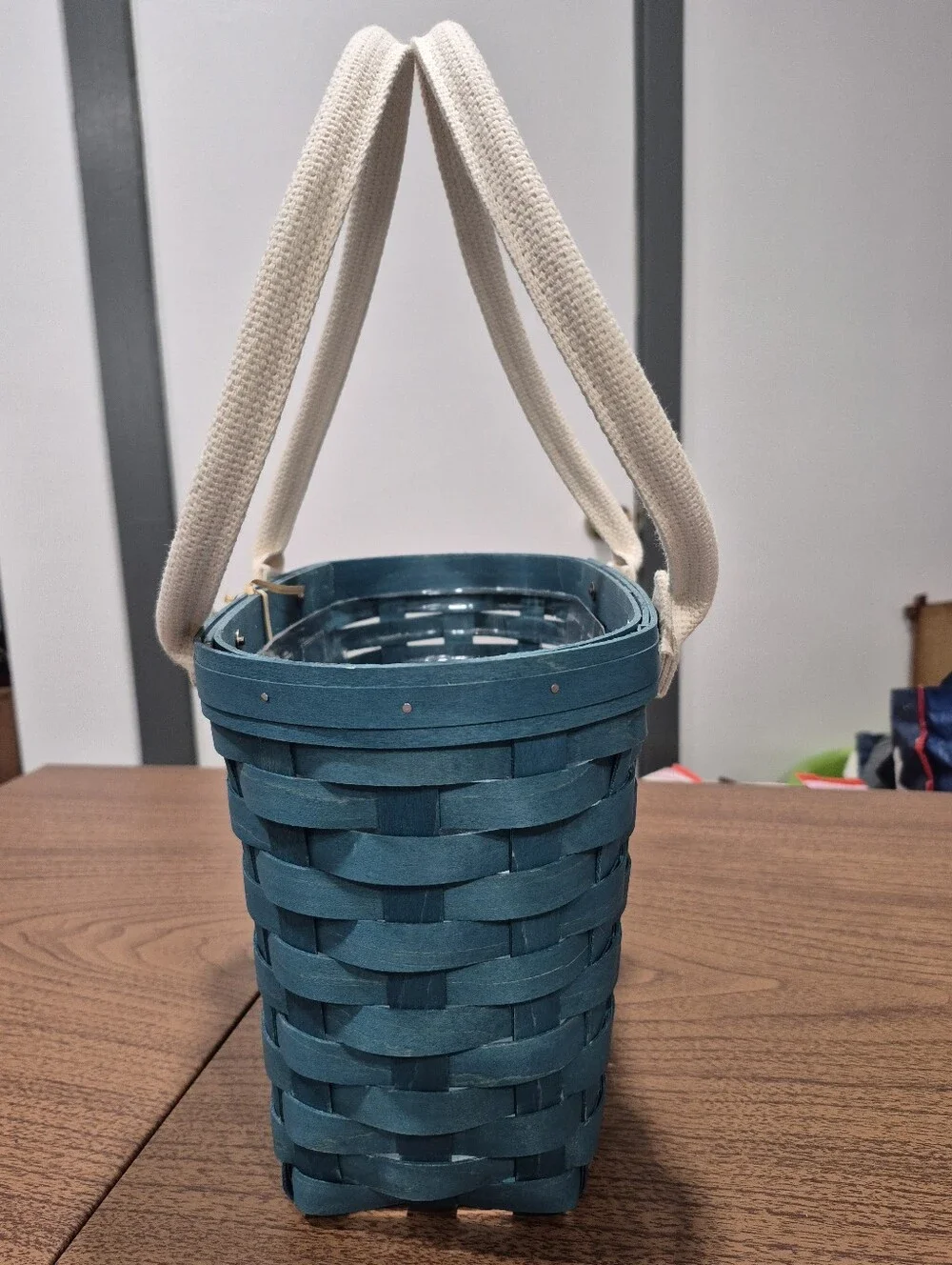RARE! NWT Longaberger Tote Basket With Canvas Handles